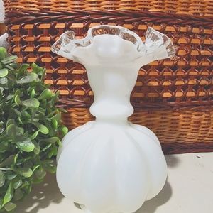 Vintage Fenton Silver Crest Fluted Vase